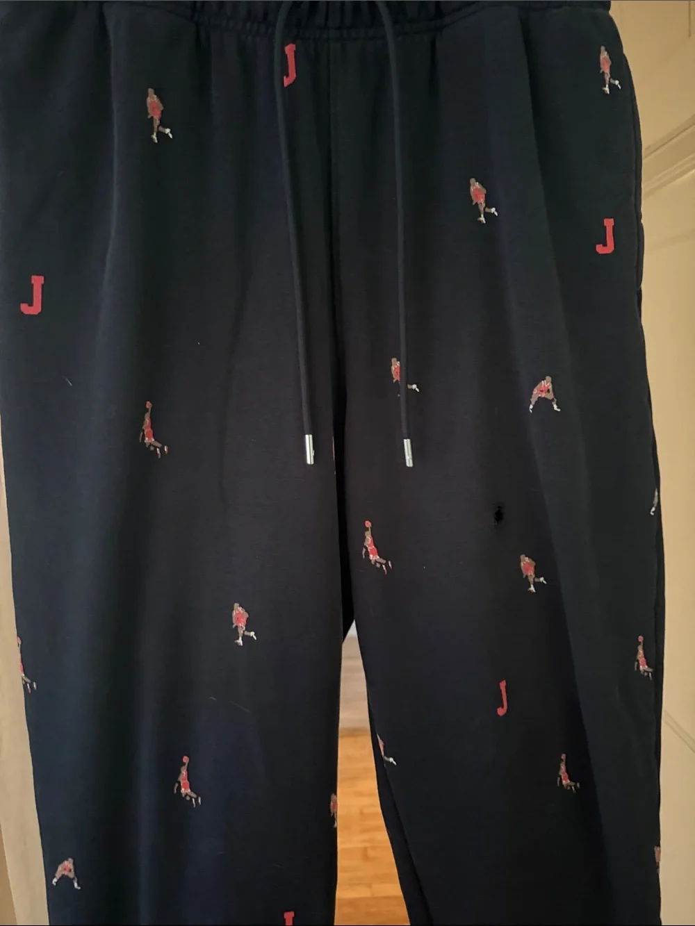 Jordan Black Hoodie & Joggers Set with Red Accents